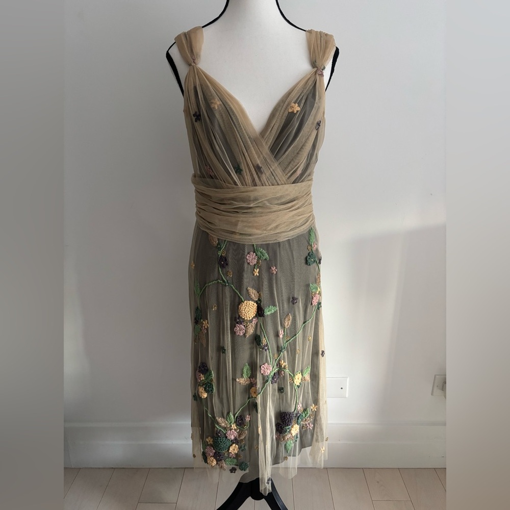 Elegant Floral Embroidered Maxi Dress
